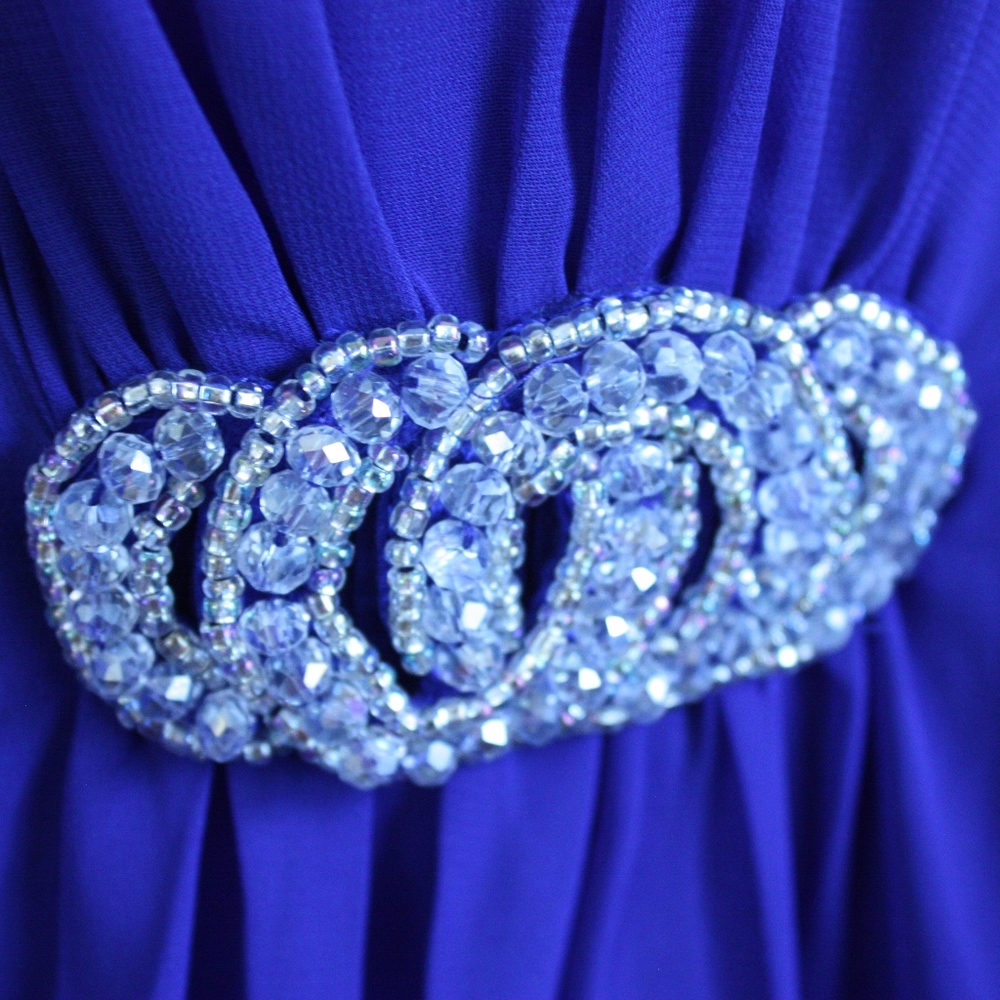 4 Petite Blue Sheer Mini Dress